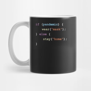 Wear A Mask If There's a Pandemic Else Stay Home Programming Coding Color Mug